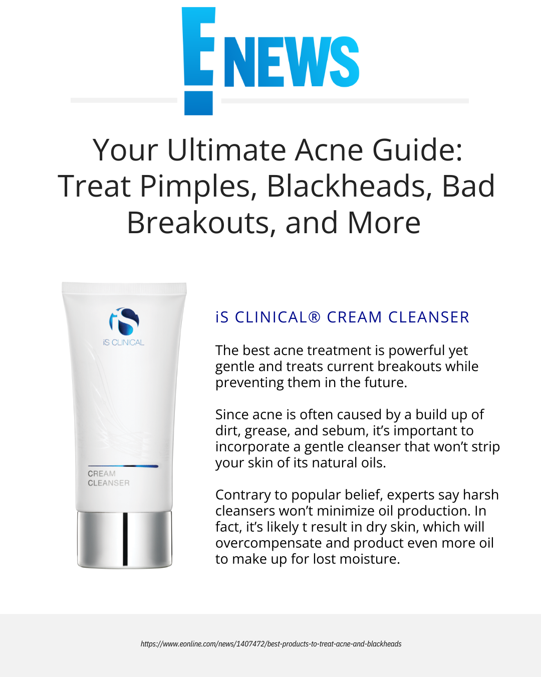 IS Clinical Cream Cleanser - Luksuriøs, nærende ansigtsrens med botaniske ekstrakter der blidt fjerner makeup og urenheder. Beroliger, hydrerer og beskytter hudens naturlige barriere. Ideel til tør, sensitiv og moden hud. Vises i elegant hvid tube med klinisk design.