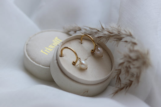 Pearl hoops guld