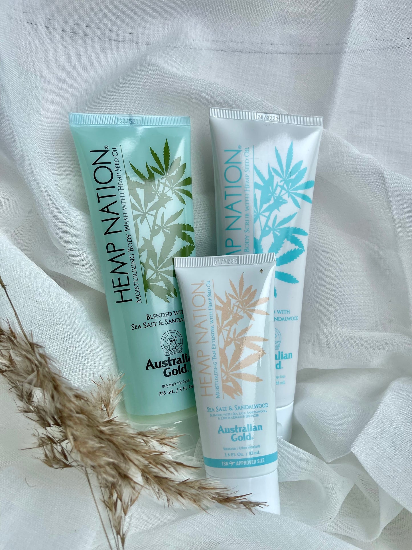 Body scrub, wash og lotion