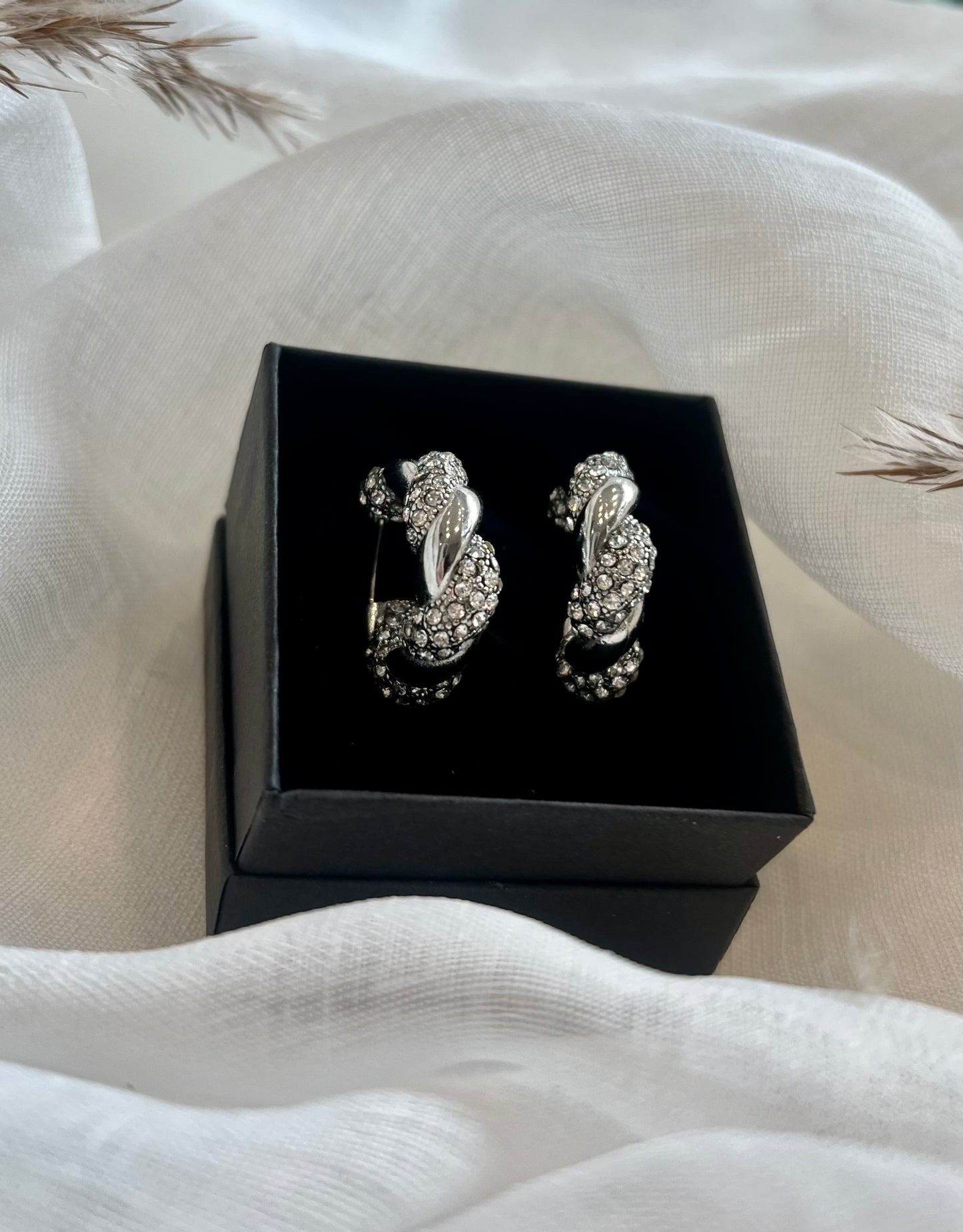 Sølv sten øreringe