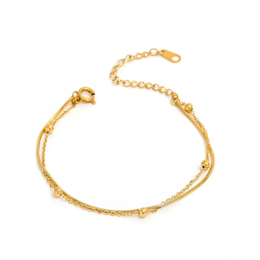 bead 2-lags snake armbånd