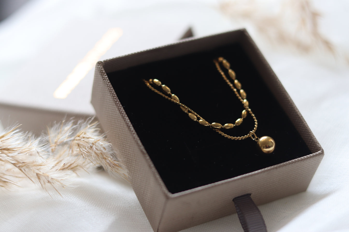Double halskæde i guld