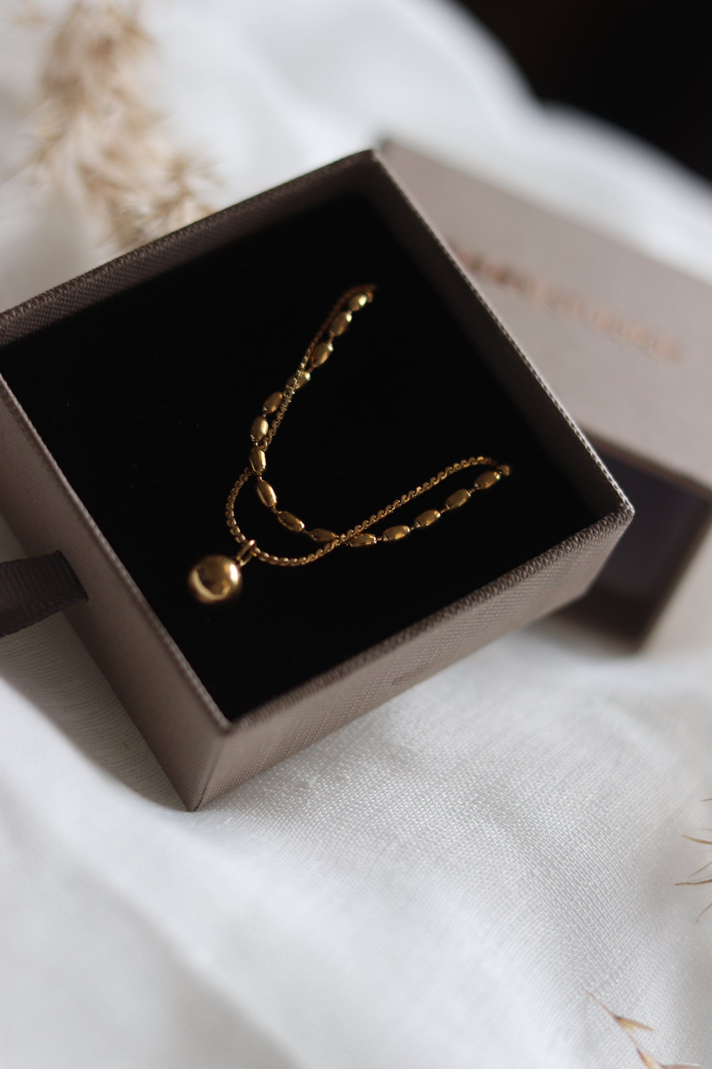 Double guld halskæde i emballage