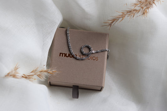 Sølv snoet halskæde