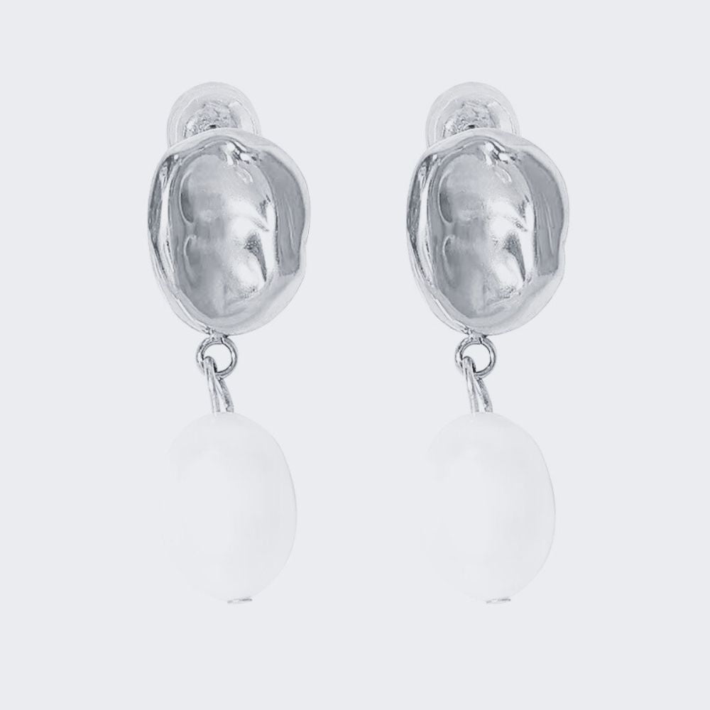 Sølv perle øreringe