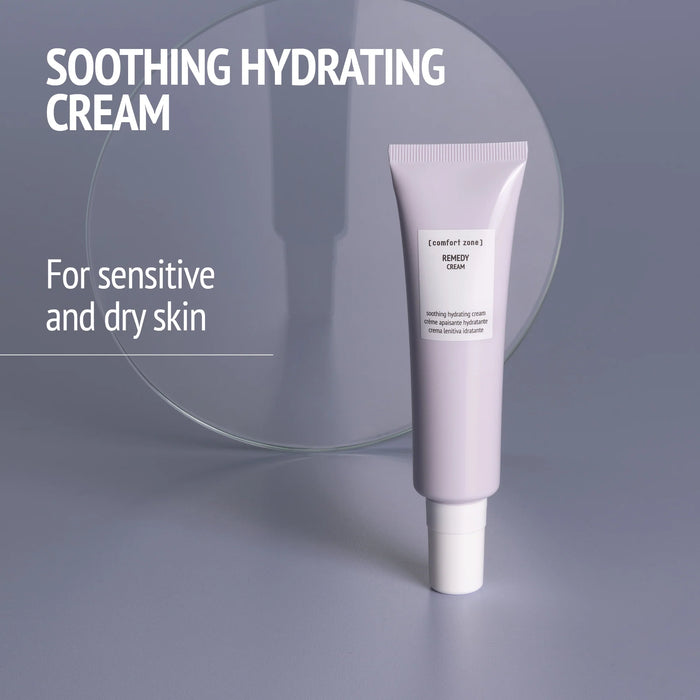 Comfort Zone Remedy Cream 60 ml - Beroligende ansigtscreme i elegant hvid beholder med grønt låg. Indeholder marulaolie og sheasmør der effektivt reducerer rødme og irritation i sensitiv hud